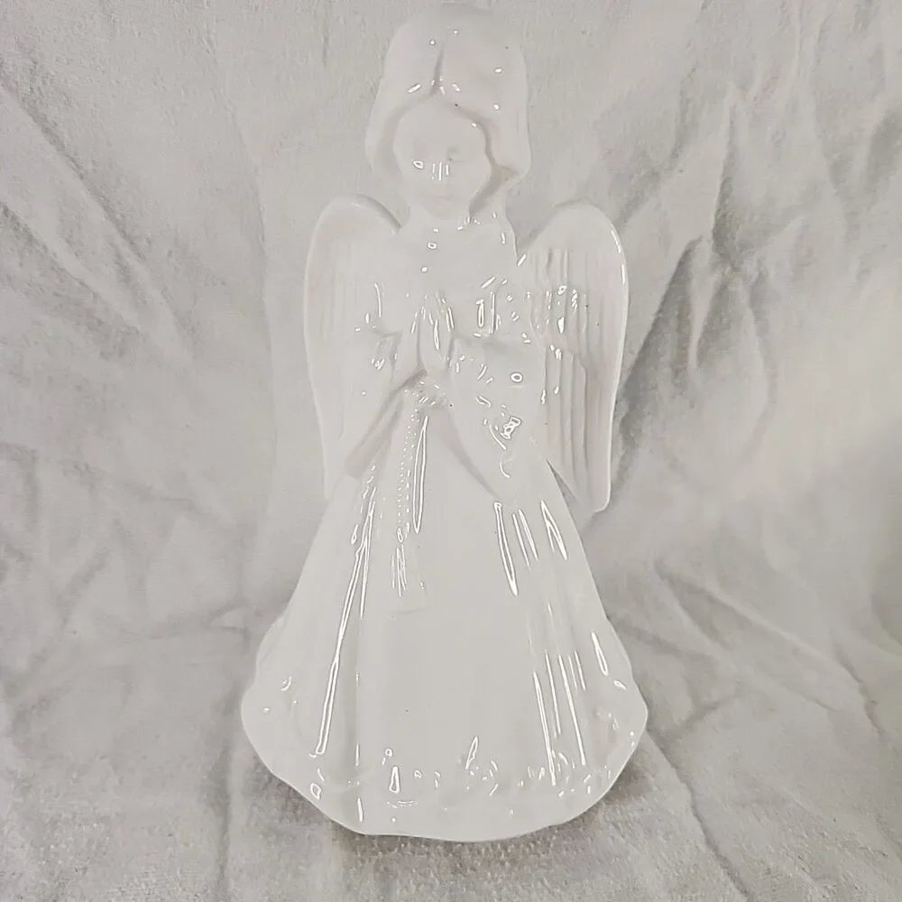 Wind Up Angel Musical Box Bone China Made In Taiwan Original Box VINTAGE
